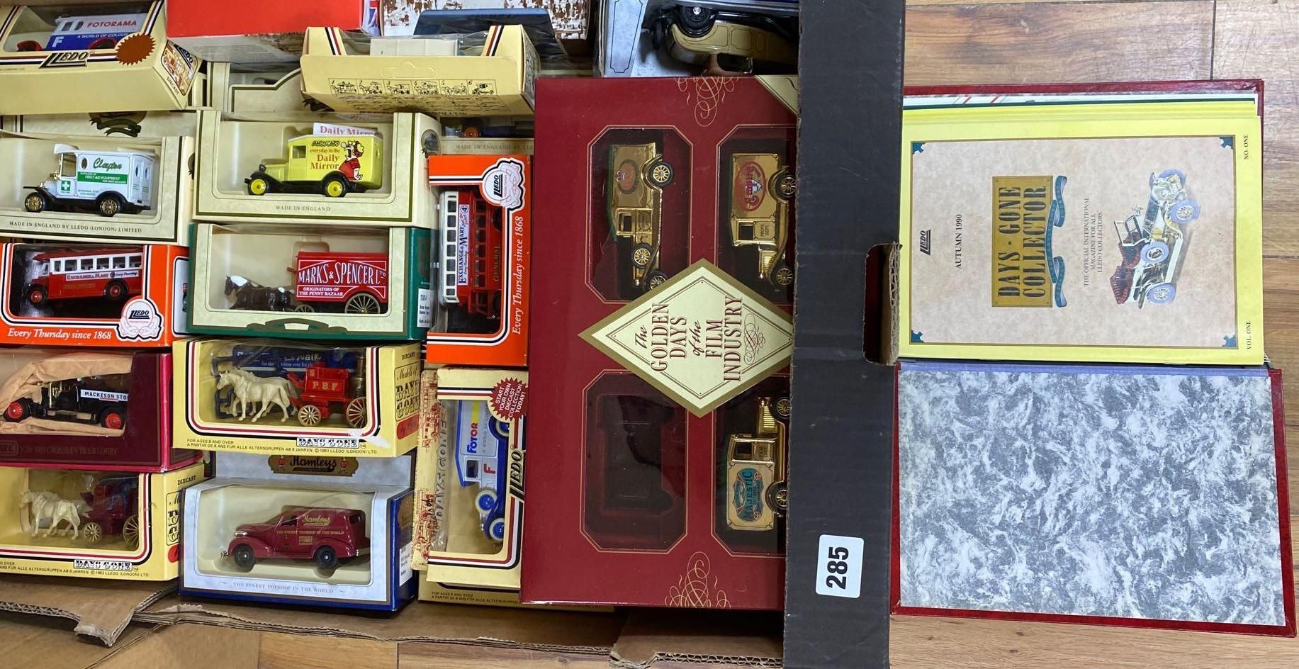 Lledo Days Gone: A quantity of die-cast toys and Lledo empty boxes